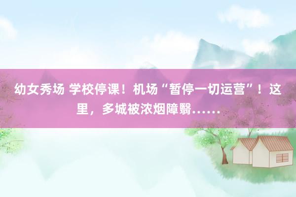 幼女秀场 学校停课!机场“暂停一切运营”!这里,多城被浓烟障翳……