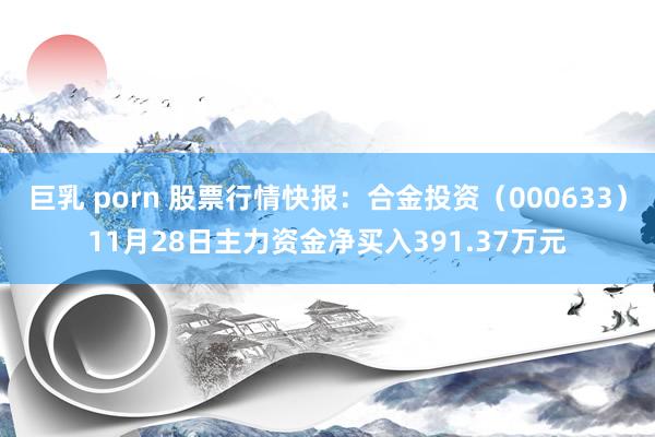 巨乳 porn 股票行情快报：合金投资（000633）11月28日主力资金净买入391.37万元