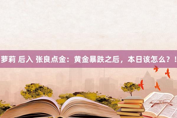 萝莉 后入 张良点金：黄金暴跌之后，本日该怎么？！