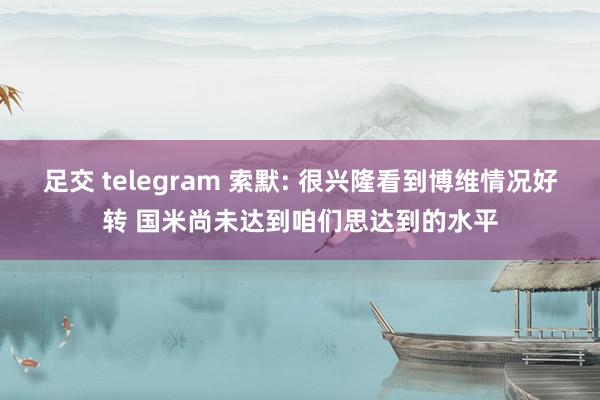 足交 telegram 索默: 很兴隆看到博维情况好转 国米尚未达到咱们思达到的水平