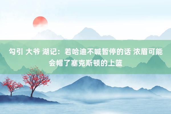 勾引 大爷 湖记：若哈迪不喊暂停的话 浓眉可能会帽了塞克斯顿的上篮