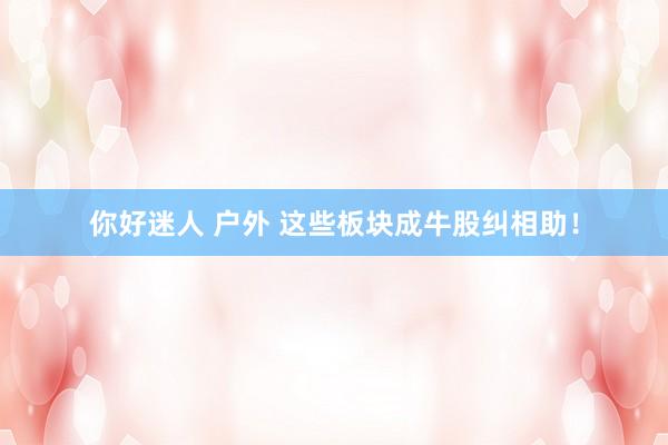 你好迷人 户外 这些板块成牛股纠相助！