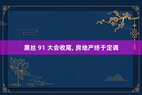 黑丝 91 大会收尾， 房地产终于定调