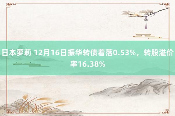 日本萝莉 12月16日振华转债着落0.53%，转股溢价率16.38%