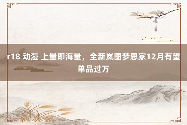 r18 动漫 上量即海量，全新岚图梦思家12月有望单品过万