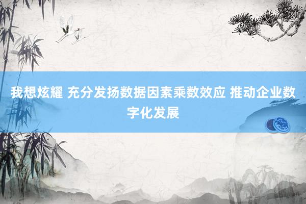 我想炫耀 充分发扬数据因素乘数效应 推动企业数字化发展