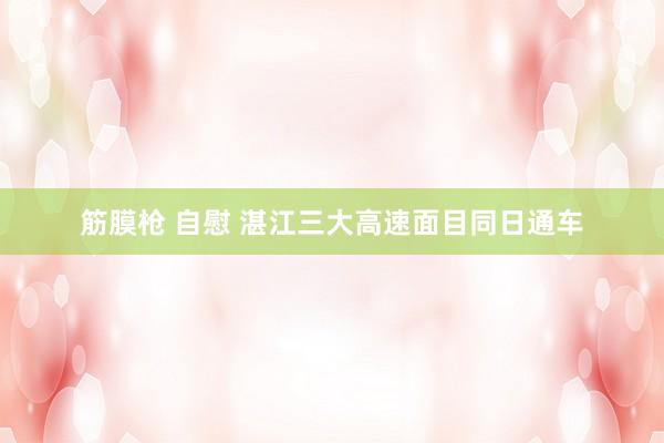 筋膜枪 自慰 湛江三大高速面目同日通车