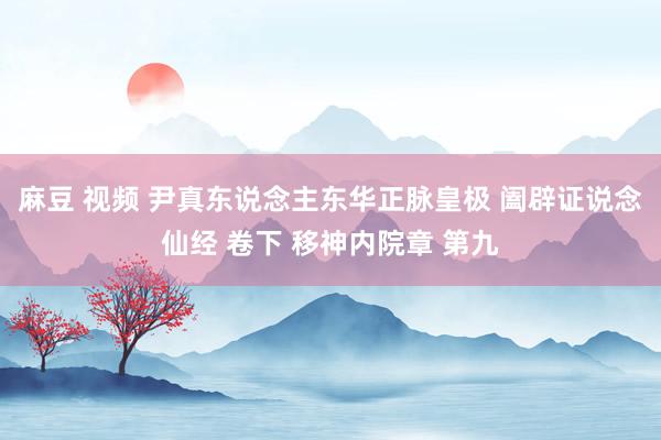 麻豆 视频 尹真东说念主东华正脉皇极 阖辟证说念仙经 卷下 移神内院章 第九