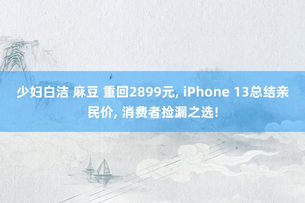 少妇白洁 麻豆 重回2899元， iPhone 13总结亲民价， 消费者捡漏之选!