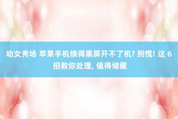 幼女秀场 苹果手机倏得黑屏开不了机? 别慌! 这 6 招教你处理， 值得储藏