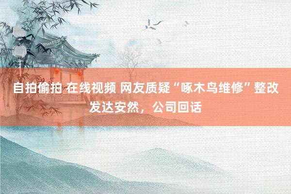 自拍偷拍 在线视频 网友质疑“啄木鸟维修”整改发达安然，公司回话