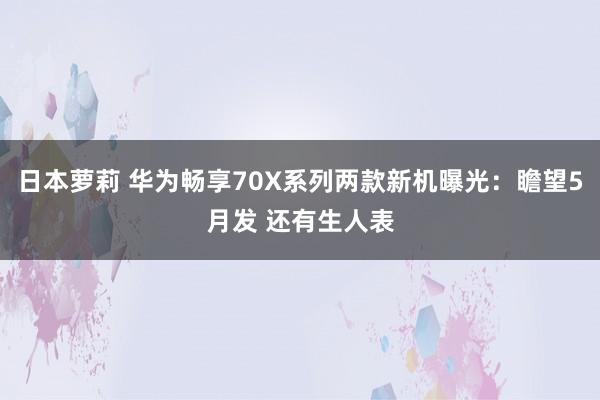 日本萝莉 华为畅享70X系列两款新机曝光：瞻望5月发 还有生人表