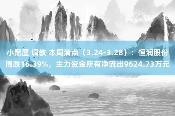 小黑屋 调教 本周清点（3.24-3.28）：恒润股份周跌16.39%，主力资金所有净流出9624.73万元