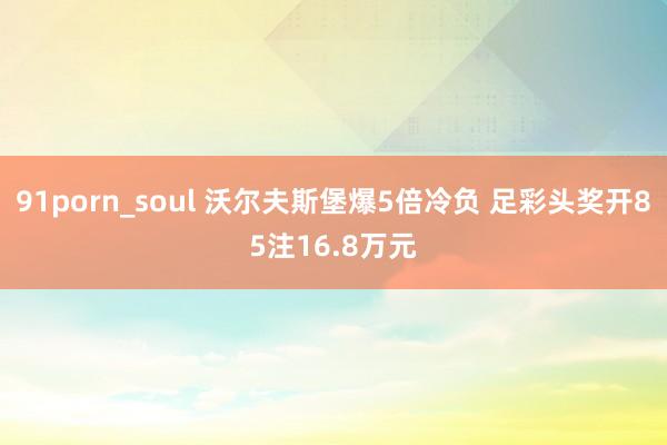 91porn_soul 沃尔夫斯堡爆5倍冷负 足彩头奖开85注16.8万元