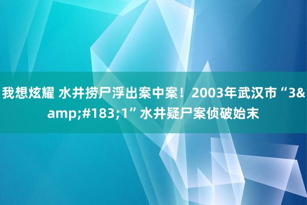 我想炫耀 水井捞尸浮出案中案！2003年武汉市“3&#183;1”水井疑尸案侦破始末