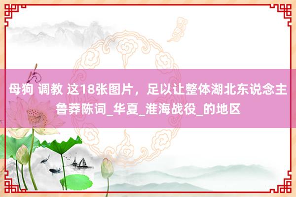 母狗 调教 这18张图片，足以让整体湖北东说念主鲁莽陈词_华夏_淮海战役_的地区