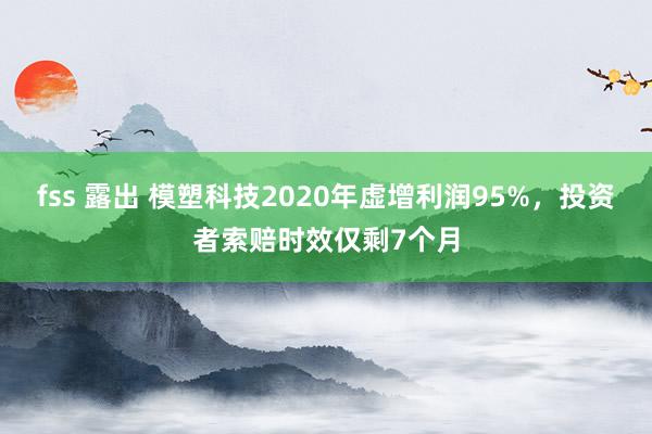 fss 露出 模塑科技2020年虚增利润95%，投资者索赔时效仅剩7个月