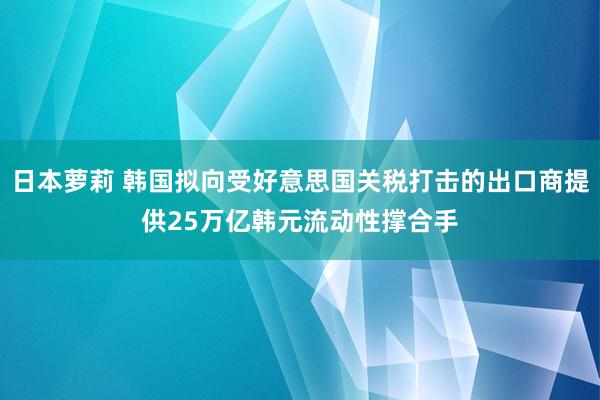日本萝莉 韩国拟向受好意思国关税打击的出口商提供25万亿韩元流动性撑合手