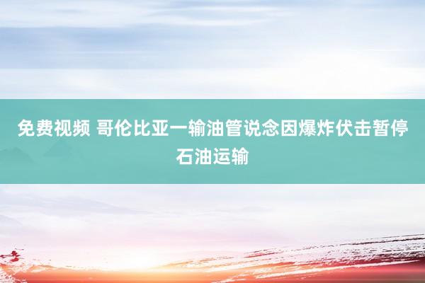 免费视频 哥伦比亚一输油管说念因爆炸伏击暂停石油运输