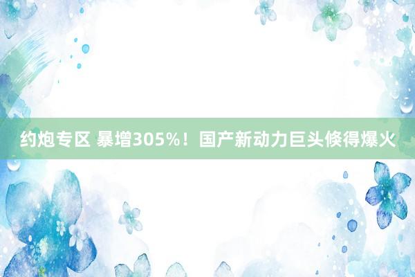 约炮专区 暴增305%！国产新动力巨头倏得爆火